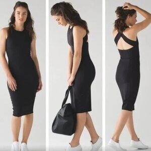 Lululemon Picnic Play Criss Cross black midi dress